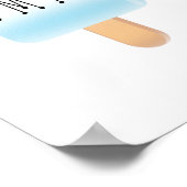 Popsiver Sommer mit Rot und Blau Poster (Ecke)