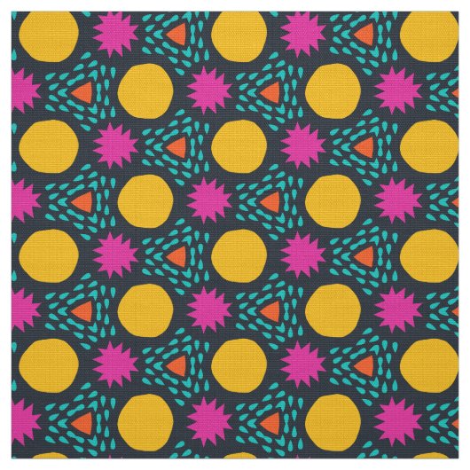 POPSTAR - Fun Colorful Children's Modern Geometric Stoff (Muster)