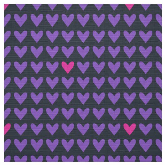POPSTAR - Mod Lila und Hot Pink Valentine Hearts Stoff (Muster)