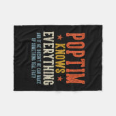 Poptim kennt alles Vatertag Retro Vintage Fleecedecke (Vorderseite (Horizontal))