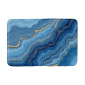 Popular Azure Blue Gold Marble Collection Badematte (Vorderseite)