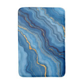 Popular Azure Blue Gold Marble Collection Badematte (Vorderseite Vertikal)