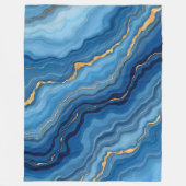 Popular Azure Blue Gold Marble Collection Fleecedecke (Vorderseite)