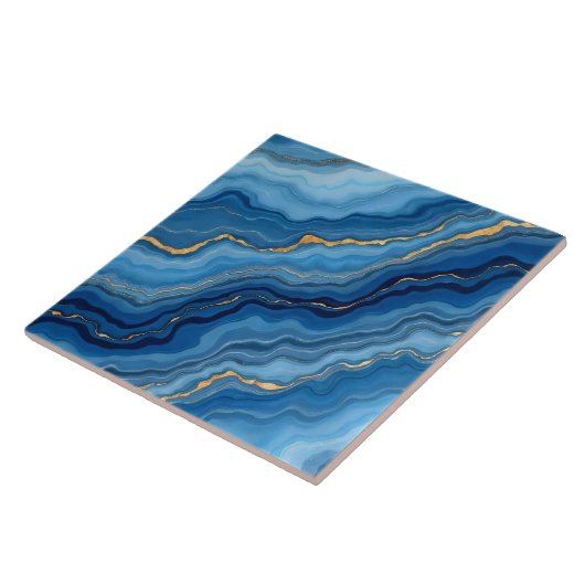 Popular Azure Blue Gold Marble Collection Fliese (Seite)