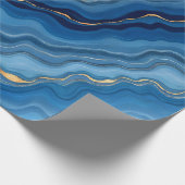 Popular Azure Blue Gold Marble Collection Geschenkpapier (Ecke)