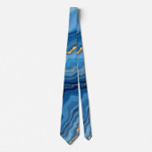 Popular Azure Blue Gold Marble Collection Krawatte (Vorderseite)