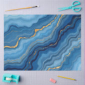 Popular Azure Blue Gold Marble Collection Seidenpapier (Basteln)