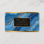 Popular Azure Blue Gold Marble Collection Visitenkarte (Vorderseite)