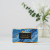 Popular Azure Blue Gold Marble Collection Visitenkarte (Stehend Vorderseite)