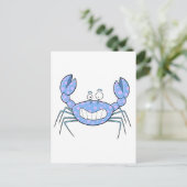Popular Blue Crabby Crab Einzigartiges Niedliches Postkarte (Stehend Vorderseite)