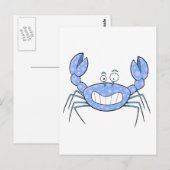 Popular Blue Crabby Crab Einzigartiges Niedliches Postkarte (Vorne/Hinten)
