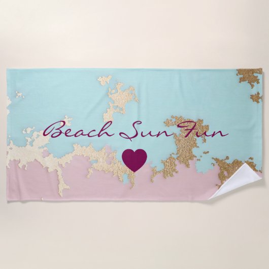 Popular Blush Pink Mint Gold Luxury Collection Strandtuch (Vorderseite)