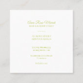 *~* Popular Chic Floral Pattern Wellness-Center Gi Quadratische Visitenkarte (Rückseite)