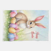 Popular Cute Easter Bunny And Eggs Collection Geschirrtuch (Horizontal)
