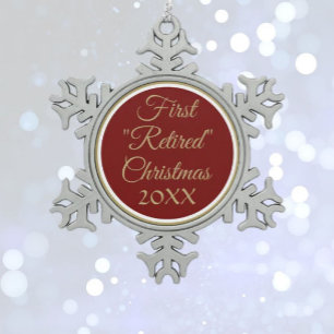 POPULÄR! Erstes pensioniertes Weihnachtsornament Schneeflocken Zinn-Ornament