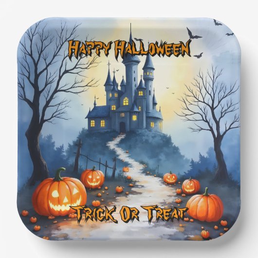 Popular Halloween Spooky Cute Collection Pappteller (Vorderseite)