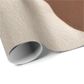 Popular Luxury Elegant Faux Cow Leather Collection Geschenkpapier (Rolleneckpunkt)