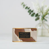 Popular Luxury Elegant Faux Cow Leather Collection Visitenkarte (Stehend Vorderseite)