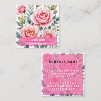 Popular Luxury Pink Roses Beautiful Collection Quadratische Visitenkarte