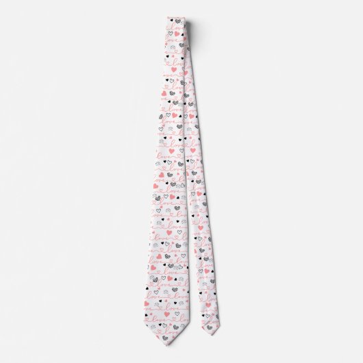 Popular Now Men’s Love Lettering Heart Tie Krawatte (Vorderseite)