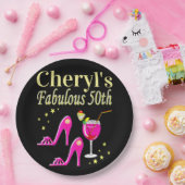 POPULAR PINK 50. GEBURTSTAG DIVA DESIGN PAPPTELLER (Party)