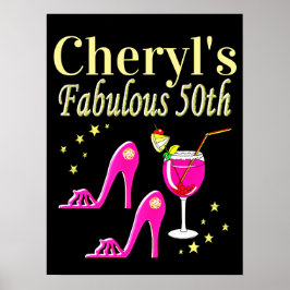 POPULAR PINK 50. GEBURTSTAG DIVA DESIGN POSTER