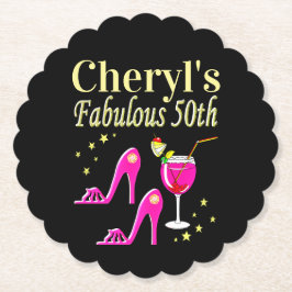 POPULAR PINK 50. GEBURTSTAG DIVA DESIGN UNTERSETZER