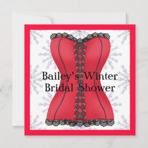 POPULAR RED & BLACK Elegantes WINTER Brautparty I Einladung