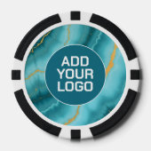 Popular Turquoise Blue Gold Marble Collection Pokerchips (Vorderseite)