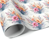 Popular Wildflowers Beautiful Luxury Collection Geschenkpapier (Rolleneckpunkt)