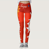 Populära juliga röda samiskt inspirerade leggings (Vorderseite)