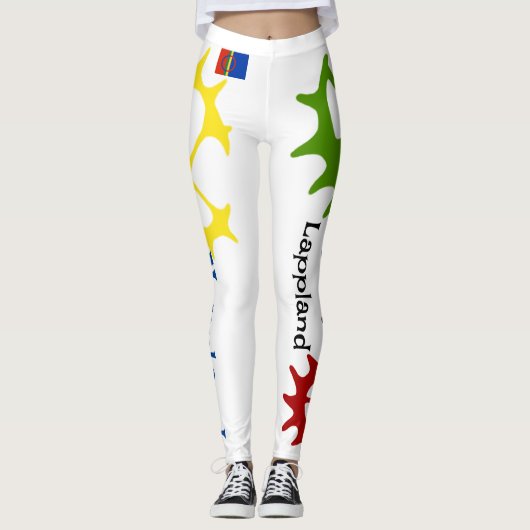 Populära Leggings vita med text samiska tecken (Vorderseite)