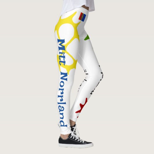 Populära Leggings vita med text samiska tecken (Rechts)