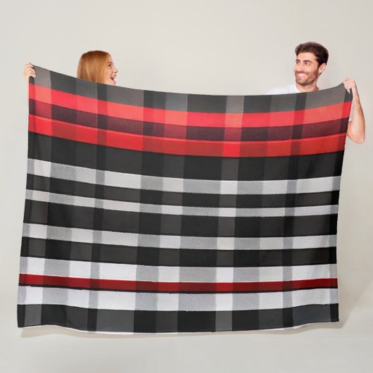 Populäre Abstrakte Karierte Schwarze Sammlung Fleecedecke (Beispiel)