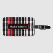 Populäre Abstrakte Karierte Schwarze Sammlung Gepäckanhänger (Vorderseite (Horizontal))