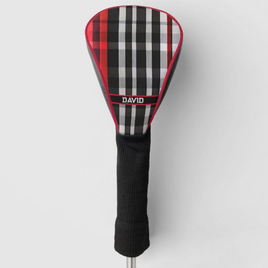 Populäre Abstrakte Karierte Schwarze Sammlung Golf Headcover (Vorderseite)