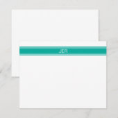 Populäre Aquamarine Personalisierte Monogramm-Init Mitteilungskarte (Vorne/Hinten)