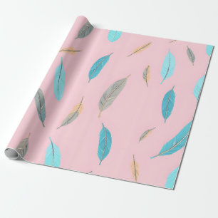 Populäre Federn Luxus Boho Kollektion Geschenkpapier