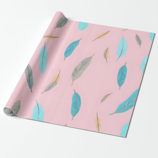 Populäre Federn Luxus Boho Kollektion Geschenkpapier (Ungerollt)