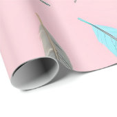 Populäre Federn Luxus Boho Kollektion Geschenkpapier (Rolleneckpunkt)