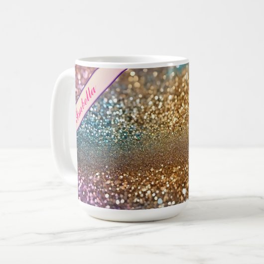 Populäre Glitzer Opal Holographic Collection Kaffeetasse (Vorderseite Links)