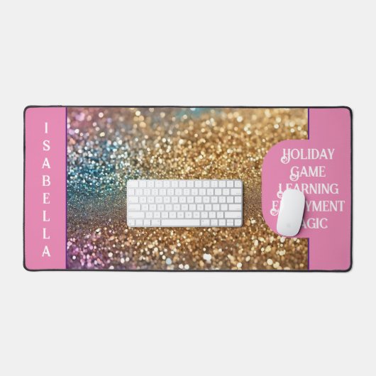 Populäre Glitzer Opal Holographic Collection Schreibtischunterlage (Tastatur & Maus)