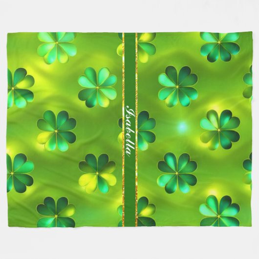 Populäre Green Clover 4 Lists Sammlung Fleecedecke (Vorderseite (Horizontal))