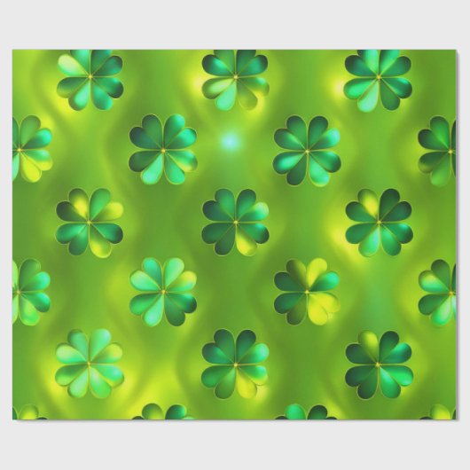 Populäre Green Clover 4 Lists Sammlung Geschenkpapier (Flach)