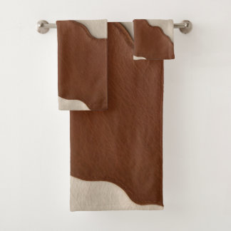 Populäre Luxus Elegante Faux-Rindleder-Kollektion Badhandtuch Set