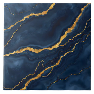 Populäre Navy Blue Gold Marmorsammlung Fliese