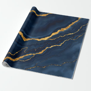 Populäre Navy Blue Gold Marmorsammlung Geschenkpapier