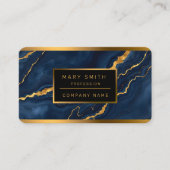 Populäre Navy Blue Gold Marmorsammlung Visitenkarte (Vorderseite)