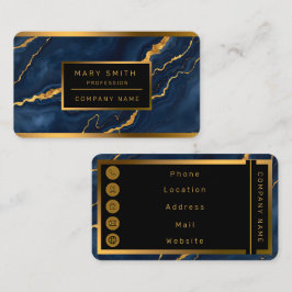 Populäre Navy Blue Gold Marmorsammlung Visitenkarte