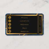 Populäre Navy Blue Gold Marmorsammlung Visitenkarte (Rückseite)